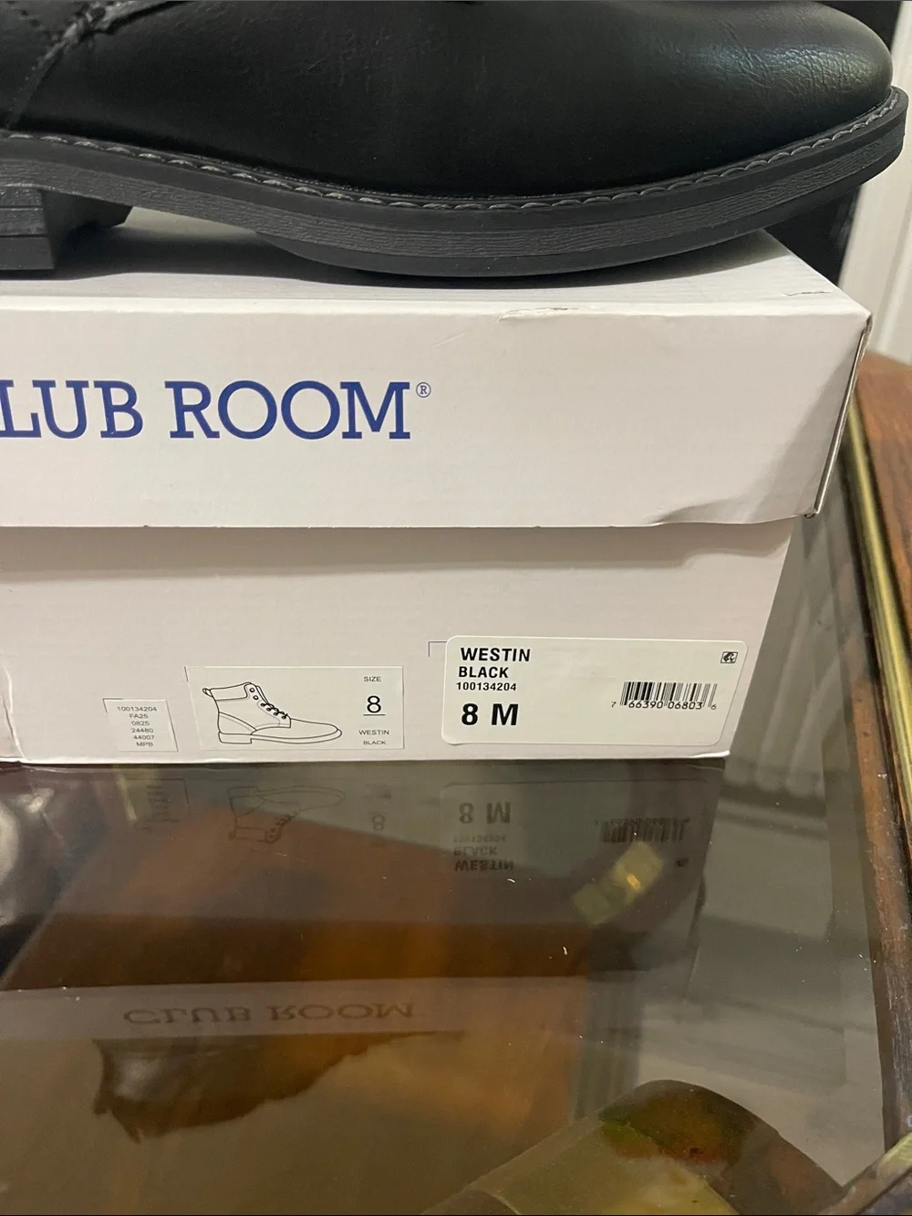 Club Room Black Men’s Lace-Up Combat Boots